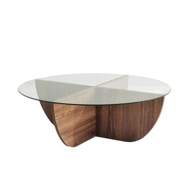 Arabic House Salontafel Rond 90cm - Glas/Bruin Melamine - Lily product