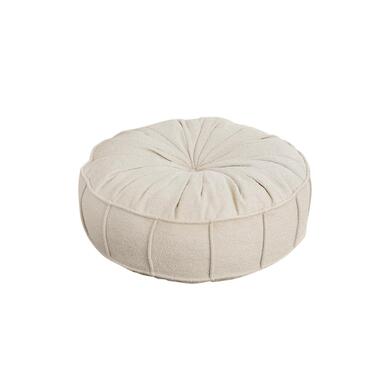 Arabic House Poef Rond - Teddy Wit - Zitkussen - 60x60x20cm - Vintage - Giga product