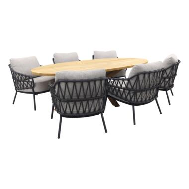 4SO Calpi/Prado Ellips Low Dining Tuinset 7-delig - 240x115x69 cm product