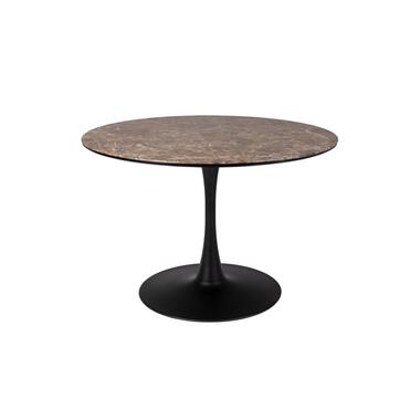 Housecraft Maru Eettafel Marmerlook Rond 110 cm Bruin product