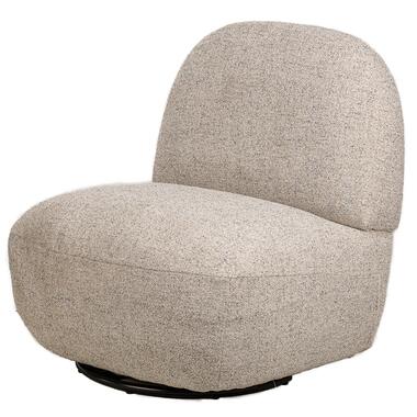 Salonstoel Swivel van metaal en beige fluweel product