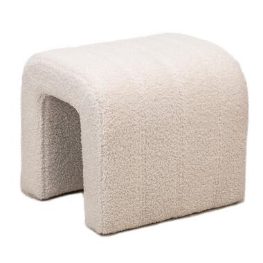 Pouf met witte krullen in Scandinavische stijl product