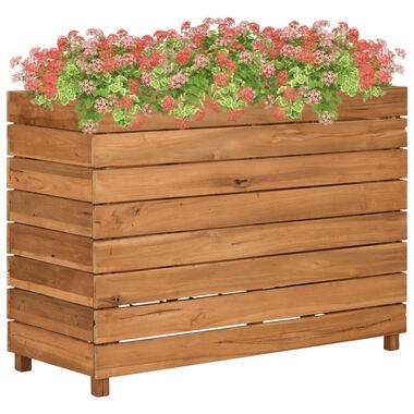 vidaXL - Verhoogde Plantenbak - Bruin - Teakhout - 100 x 40 x 72 cm product