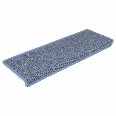 vidaXL Trapmatten zelfklevend 15 st sisal-look 65x21x4 cm blauw product