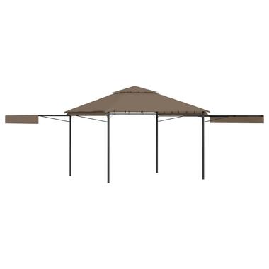 vidaXL Prieel met uitschuifbare daken 180 g/m² 3x3x2,75 m taupe product