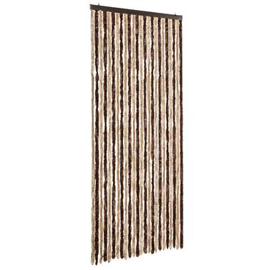 vidaXL Vliegengordijn 100x220 cm chenille beige en lichtbruin product