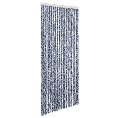 vidaXL Vliegengordijn 90x200 cm chenille blauw en wit product