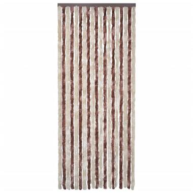 vidaXL Vliegengordijn 56x200 cm chenille beige en lichtbruin product