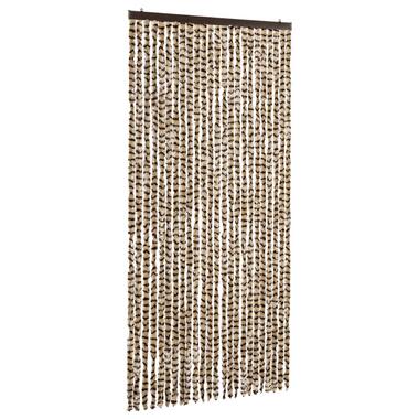 vidaXL Vliegengordijn 100x220 cm chenille beige en bruin product