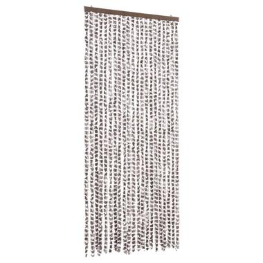 vidaXL Vliegengordijn 90x220 cm chenille taupe en wit product