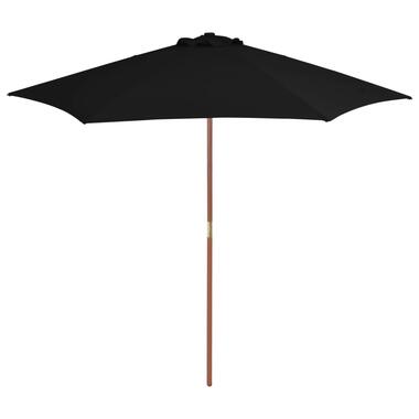 vidaXL Parasol met houten paal 270 cm zwart product