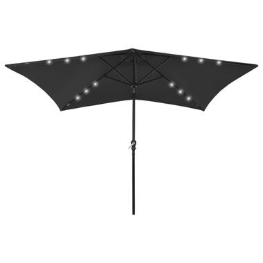 vidaXL Parasol met LED's en stalen paal 2x3 m groen product