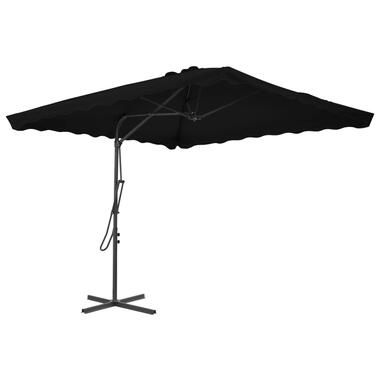 vidaXL Parasol met stalen paal 250x250x230 cm zwart product