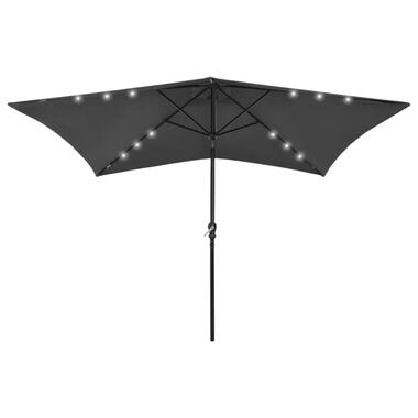 vidaXL Parasol met LED's en stalen paal 2x3 m antracietkleurig product