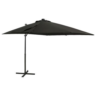 vidaXL Zweefparasol met paal en LED-verlichting 250 cm zwart product