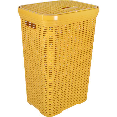 Hega Hogar Wasmand met deksel Rotan - okergeel - 60 Liter product