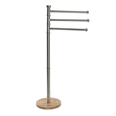 Items Handdoeken ophangrek - metaal/hout - L42 x b26 x H85 cm - zilver product