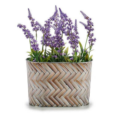 Arte rplantenpot/bloempot teil- zink- bruin - L22,5 x D11,5 x H12 cm product