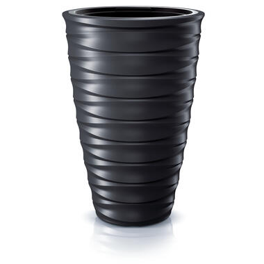 Prosperplast Plantenpot Design Waves - kunststof - antraciet - D38 cm product