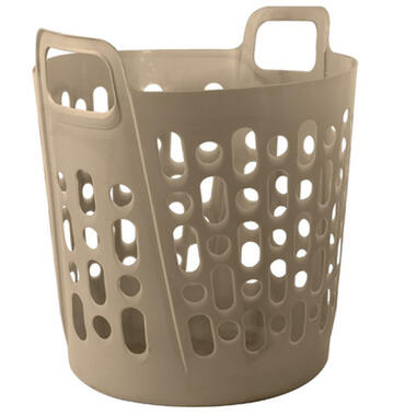 Flexibele wasmand - beige - 45 liter - kunststof - 41 x 44 x 48 cm product