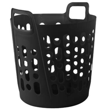 Flexibele wasmand - zwart - 45 liter - kunststof - 41 x 44 x 48 cm product