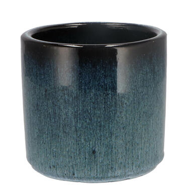 DK Design Bloempot model Blue Glaze - blauw - D12 x H13 cm - ombre product