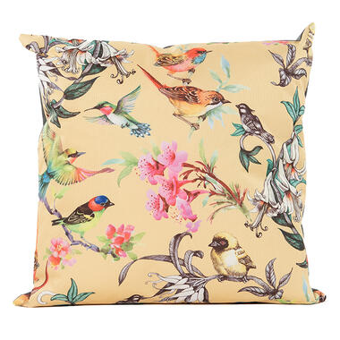 Anna's Collection Sierkussen buiten - vogels - geel - 60 x 60 cm product