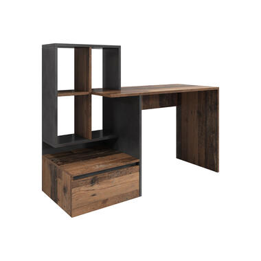 Meubella Bureau Pierre 2 - Donker eiken - Antraciet - 145 cm product