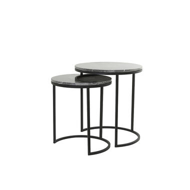 Light & Living - Bijzettafel ALFIO - Ø49x53.5cm - Bruin - Set van 2 product