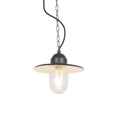 Qazqa hanglampen buiten kansas grijs e27 product