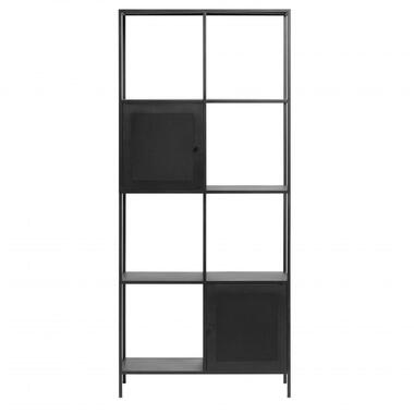 Nordic Home - Sigurd metalen boekenkast - 2 deurs - 180 cm - zwart product