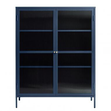 Nordic Home - Olan glazen vitrinekast - 140 cm - blauw product