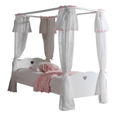 Vipack Hemelbed Amori 90x200cm (incl lattenbodem) met bedlade en voile-wit product