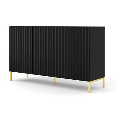 WAVE dressoir 3D 150 cm mat zwart + gouden frame product