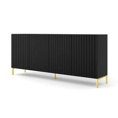 WAVE dressoir 4D 200 cm mat zwart + gouden frame product