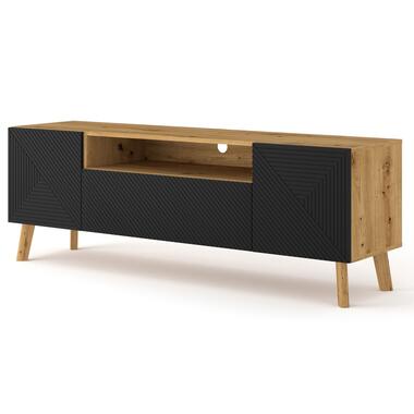 LUXI TV-meubel 160 cm artisan eiken / zwart mat product