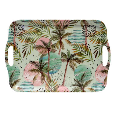 Concorde Dienblad/serveer tray Tropical Holiday - roze/groen - 42 x 29 cm product