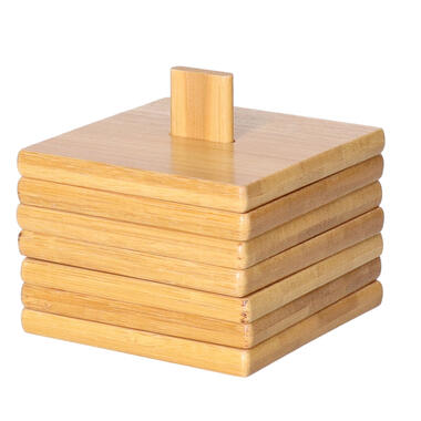 Lowenthal - Onderzetters voor glazen - 6x stuks - bamboe - 9x9 cm product