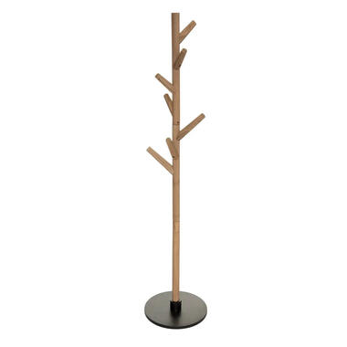 Atmosphera Kapstok - lichtbruin/zwart - hout - 8-haken - H178 cm product