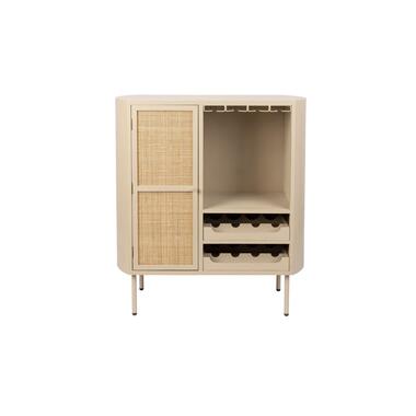 Housecraft Amaya Wijnkast/ Drankkast/ Barkast Laag Rotan - Beige product