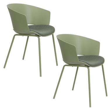 Housecraft Jessica Eetkamerstoelen armleuning Groen - Set van 4 product