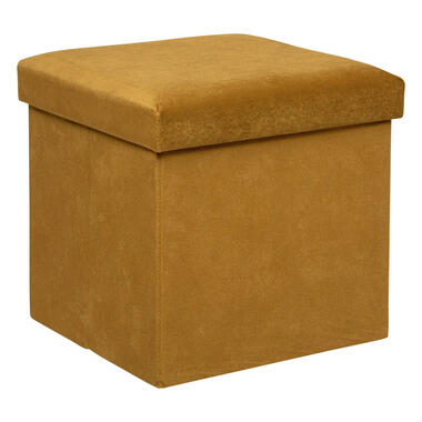 Atmosphera Storage Poef/Hocker - Opvouwbaar - Okergeel - 38x38 cm product