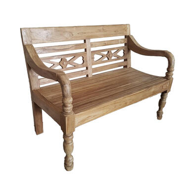 Livingfurn - Tuinbank Station Kasar - 120x90x55 cm - Teakhout