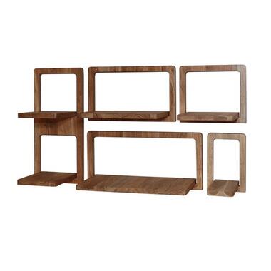 Hoyz Collection - Wandschap Curvy - Massief Acacia Naturel - Set van 5 product