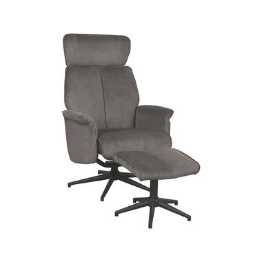 LABEL51 Fauteuil Verdal - Antraciet - Cosmo - Incl. Hocker - 79x77x109 cm product