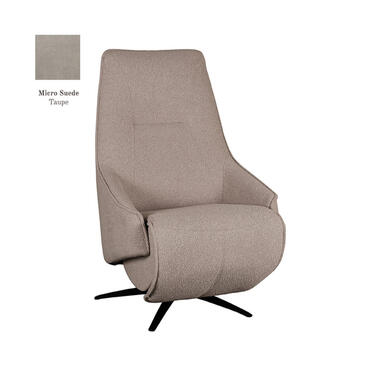 LABEL51 Fauteuil Odense - Taupe - Micro Suede - Elektrisch - 87x68x110 cm product