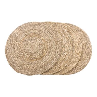 Krumble Ronde placemats – Set van 4 – Jute – Rond - ø38 cm - Naturel product