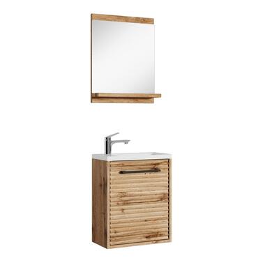 Badplaats Toiletmeubel Etna 40 x 22 cm - Eiken - Fonteinmeubel met Wastafel en product