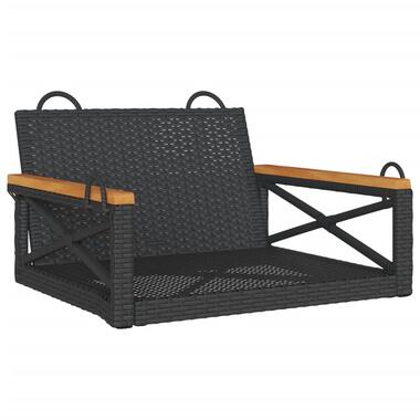 vidaXL Schommelbank 63x62x40 cm poly rattan zwart product