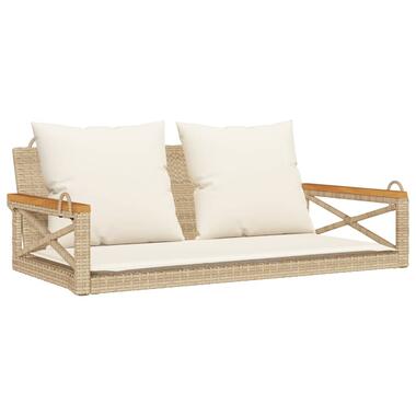 vidaXL - Schommelbank - Beige - Poly rattan - 62 x 109 x 40 cm product